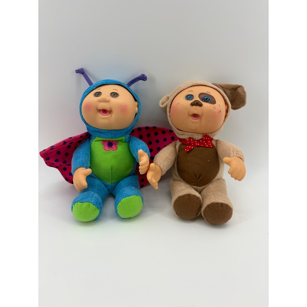 Cabbage Patch Kids Cuties Plush Dolls‎ Kids Blue Butterfly Tan Puppy Set
